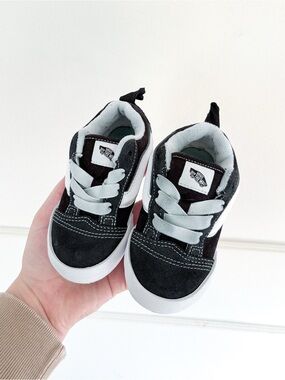 Vans Black and White Kids Low-Top Skate Sneakers